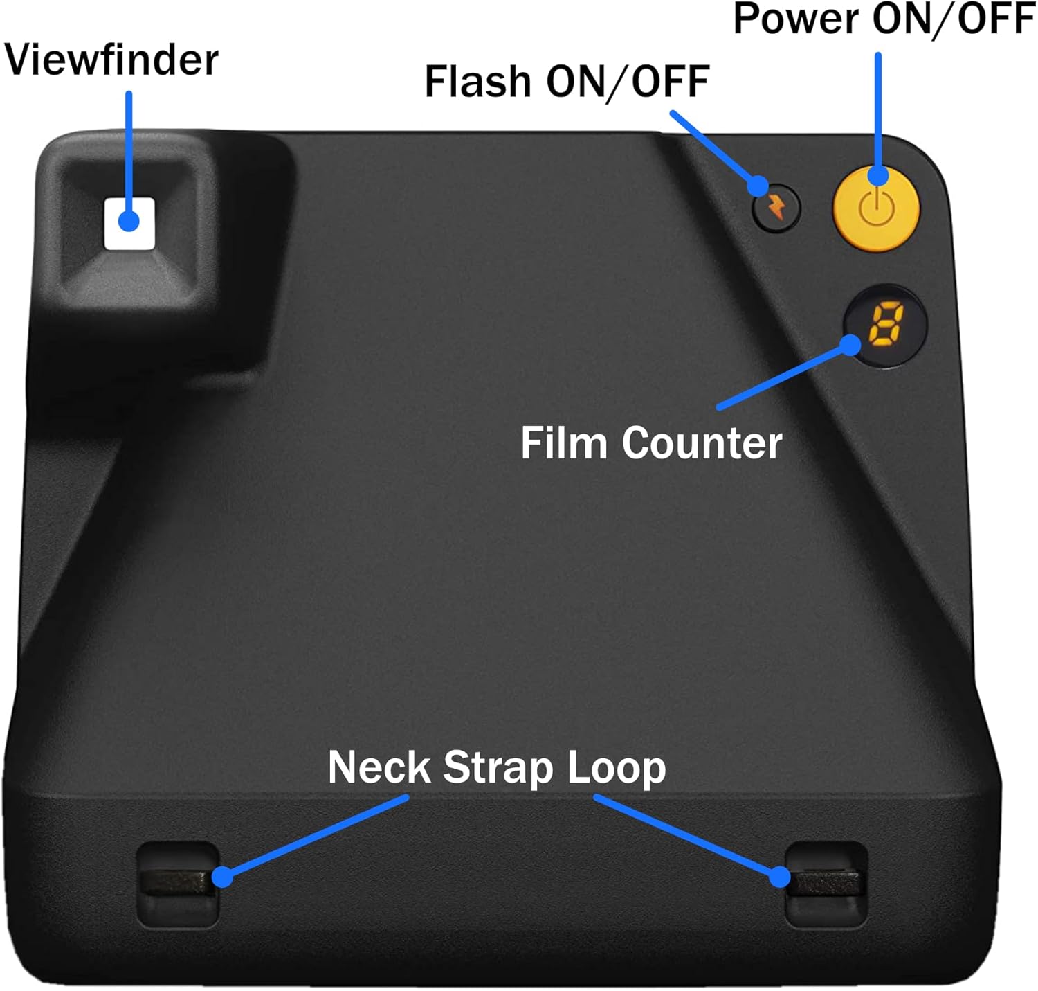 Gen 2 Now I-Type Instant Film Camera - Black Bundle with a B&W i-Type Film Pack (8 Instant Photos) and a Cleaning Cloth - Image 3