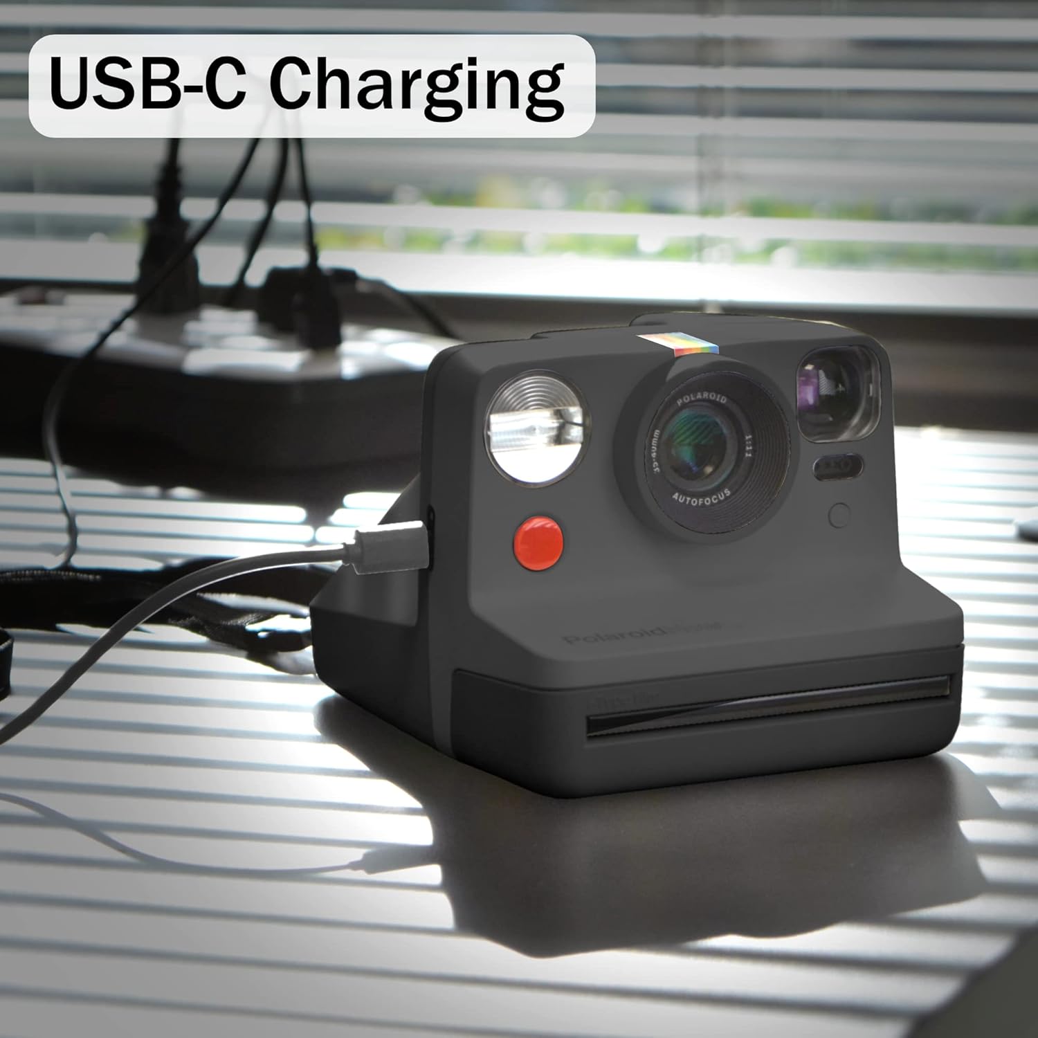 Gen 2 Now I-Type Instant Film Camera - Black Bundle with a B&W i-Type Film Pack (8 Instant Photos) and a Cleaning Cloth - Image 5